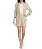 Alex Marie Coordinating Mikayla Stretch Linen Blend Collared Long Sleeve Jacket - Image 4