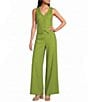 Alex Marie Coordinating Natalie Stretch Linen Pants - Image 3