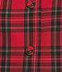 Alex Marie Coordinating Nichole Stretch Tartan Sleeveless Button Front Vest, Color:Red Tartan - Image 4