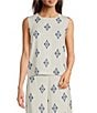 Alex Marie Coordinating Remi Linen Sleeveless Blouse, Color:Blue Diamond - Image 1
