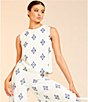 Alex Marie Coordinating Remi Linen Sleeveless Blouse, Color:Blue Diamond - Image 5