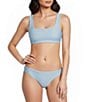 Gibson & Latimer Diamond Textured Square Neck UPF Protection Bralette Swim Top - Image 6