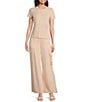 Alex Marie Ellen Crew Neck Short Sleeve Coordinating Jersey Knit Shirt, Color:Apricot - Image 3
