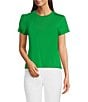 Alex Marie Ellen Crew Neck Short Sleeve Coordinating Jersey Knit Shirt, Color:Emerald - Image 1