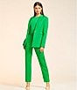 Alex Marie Ellen Crew Neck Short Sleeve Coordinating Jersey Knit Shirt, Color:Emerald - Image 5