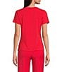 Alex Marie Ellen Crew Neck Short Sleeve Coordinating Jersey Knit Shirt, Color:Rouge - Image 2