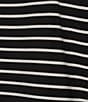 Alex Marie Ellen Crew Neck Short Sleeve Jersey Knit Striped Tee Shirt, Color:Black/White - Image 4