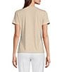Color:Sand/Ivory - Image 2 - Ellen Crew Neck Short Sleeve Jersey Knit Striped Tee Shirt