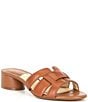 Color:Sweet Caramel - Image 1 - Fraser Leather Woven Strap Sandals