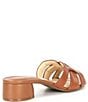 Color:Sweet Caramel - Image 2 - Fraser Leather Woven Strap Sandals