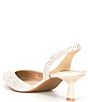 Color:Cloud White - Image 3 - GarielleTwo Rhinestone and Pearl Slingback Pumps