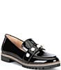 Color:Black - Image 1 - Garnella Patent Pearl Detail Lug Sole Loafers