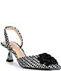 Alex Marie Geneva Houndstooth Flower Ornament Slingback Pumps - Image 1