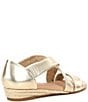 Color:Soft Gold - Image 2 - Greer Metallic Leather Cross Band Espadrille Wedge Sandals