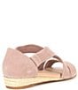 Color:True Taupe - Image 2 - Greer Suede Cross Band Wedge Sandals