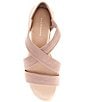 Color:True Taupe - Image 5 - Greer Suede Cross Band Wedge Sandals