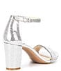 Color:Silver - Image 2 - HalmarTwo Rhinestone Strap Block Heel Sandals