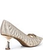 Alex Marie Halo Mesh Rhinestone Stripe Flared Heel Pumps - Image 3