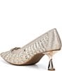 Alex Marie Halo Mesh Rhinestone Stripe Flared Heel Pumps - Image 5