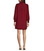 Alex Marie Heidi Funnel Neck Long Sleeve Social Dress, Color:Wine - Image 2