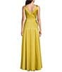 Alex Marie Helen Satin Scoop Neck Sleeveless Gown, Color:Citrine - Image 2