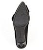 Color:Black - Image 6 - Iris Suede Bow Pointed Toe Kitten Heel Pumps