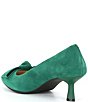 Color:Deep Emerald - Image 3 - Iris Suede Bow Pointed Toe Kitten Heel Pumps