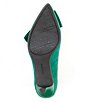 Color:Deep Emerald - Image 6 - Iris Suede Bow Pointed Toe Kitten Heel Pumps