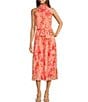 Color:Sunkiss - Image 1 - Jane Rosette Halter Neck Sleeveless Dress