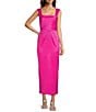 Alex Marie Kayla Stretch Mikado Square Neck Sleeveless Gown, Color:Shocking Pink - Image 1