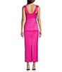 Alex Marie Kayla Stretch Mikado Square Neck Sleeveless Gown, Color:Shocking Pink - Image 2