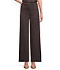 Alex Marie Kristen Stretch Satin Flat Front Full Length Wide Leg Pants - Image 1