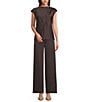 Alex Marie Kristen Stretch Satin Flat Front Full Length Wide Leg Pants - Image 3