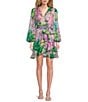 Alex Marie Laurel Wisteria Long Sleeve Surplice V-Neck A-Line Dress, Color:Wisteria - Image 1