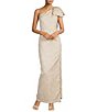 Alex Marie Lauren Jacquard One Shoulder Bow Dress - Image 1