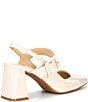 Color:Cloud White - Image 2 - Leighten Patent Square Toe Slingback Pumps