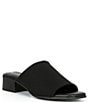 Color:Black - Image 1 - Leslie Stretch Mesh Stacked Block Heel Slides