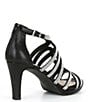 Color:Black - Image 2 - Lillie Leather Rhinestone Strappy Platform Dress Sandals