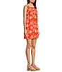 Alex Marie Lily Embroidered Linen Blend Sleeveless Square Neck Dress, Color:Clementine - Image 3
