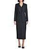 Alex Marie Liza Novelty Stripe Suiting Peak Lapel Long Sleeve Jacket, Color:Navy Stripe - Image 4