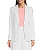 Alex Marie Liza Peak Lapel Linen Blazer, Color:White - Image 1