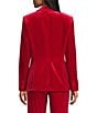 Alex Marie Liza Stretch Velvet Notch Lapel Long Sleeve Button Front Coordinating Blazer, Color:Crimson - Image 3