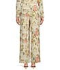 Alex Marie Coordinating Lola Twill Floral Pleated Wide Leg Pants, Color:Pink Multi - Image 2