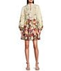Alex Marie Lorenza Floral Organza Long Sleeve Button Front Dress, Color:Daffodil - Image 1