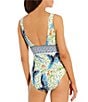 Color:Multi - Image 2 - Signature Sculpt Macaw V-Neck Banded One Piece Swimsuit
