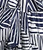 Color:Navy/White - Image 3 - Mallory Geometric Stripe V-Neck Sleeveless A-Line Maxi Dress