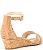Color:Natural/Gold - Image 2 - Maren Cork Double Band Wedge Sandals