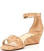 Color:Natural/Gold - Image 4 - Maren Cork Double Band Wedge Sandals