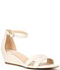 Color:Cloud White - Image 1 - Maren Leather Double Band Wedge Sandals