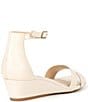 Color:Cloud White - Image 2 - Maren Leather Double Band Wedge Sandals